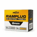 Ramplug de Seis Patas con Tornillo METCO (12 mm - 25 Unidades)